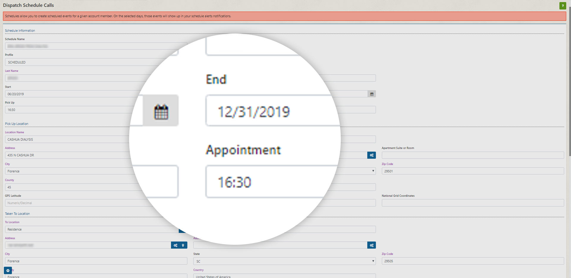 Dispatch Scheduled Calls